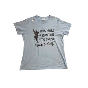 Disney This Mom‎ Runs on Faith Trust Pixie Dust Graphic T-Shirt